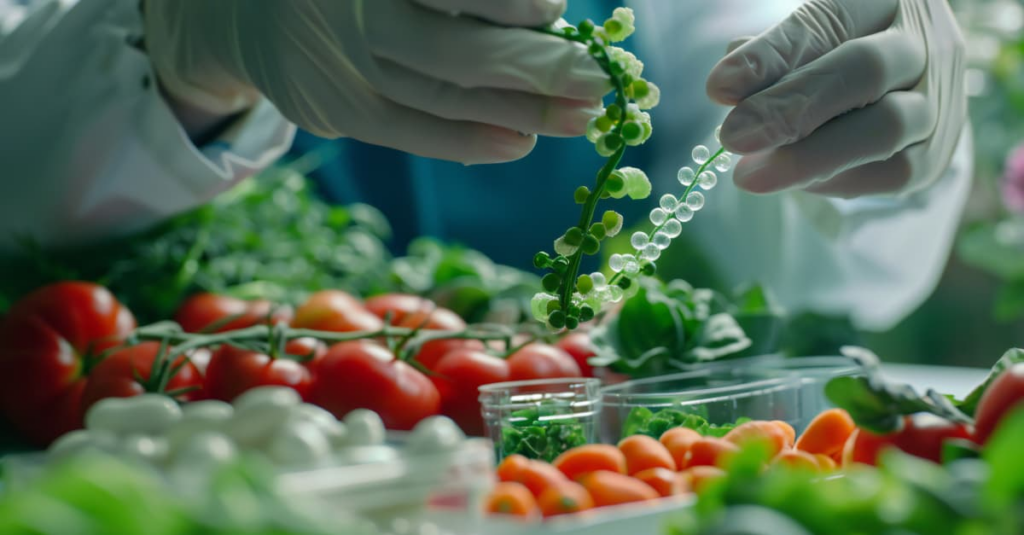 DNA and nutrition analysis infographic showing genetic impact on health and wellness